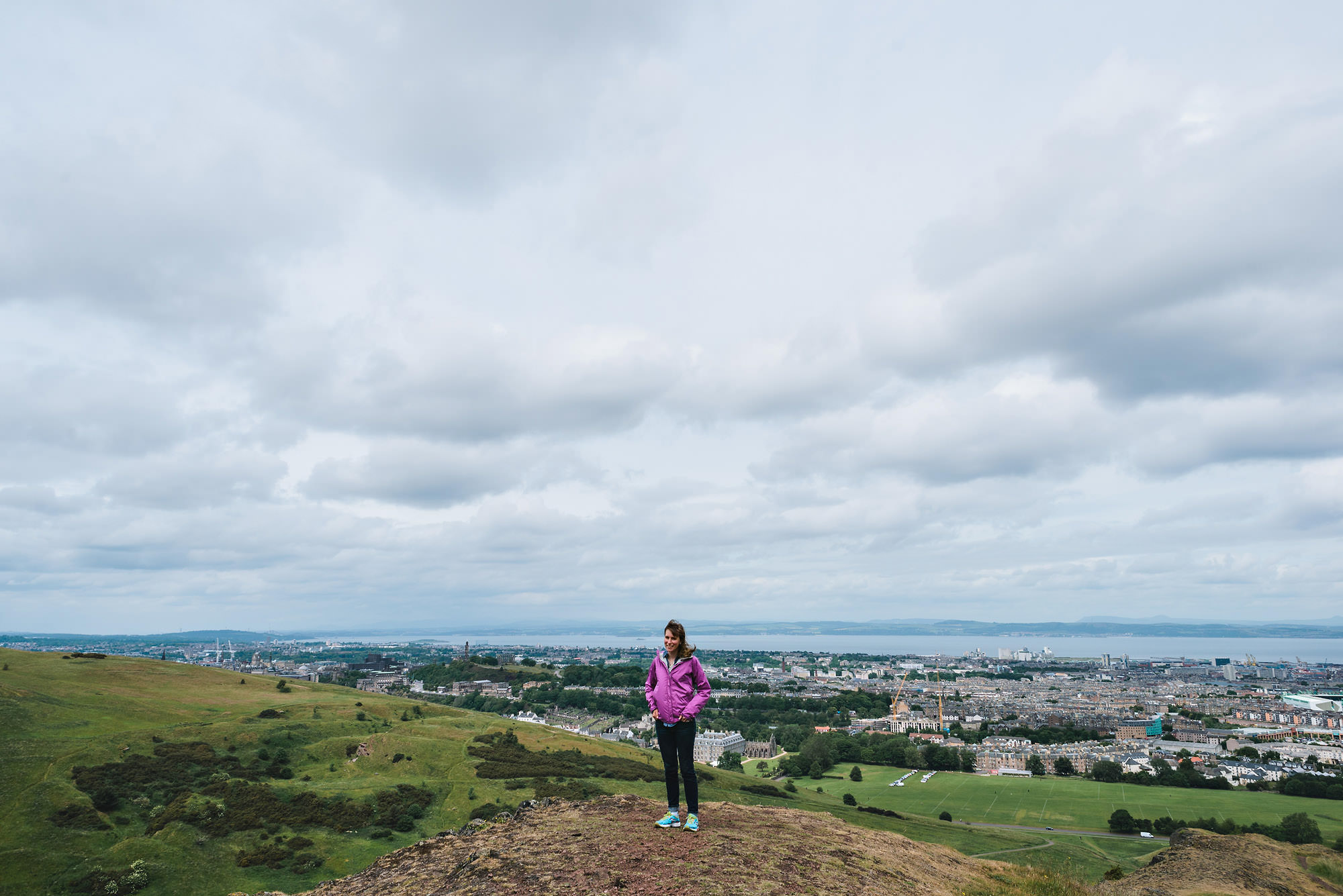 Scotland Wedding Photographerposing at Arthur's Seat