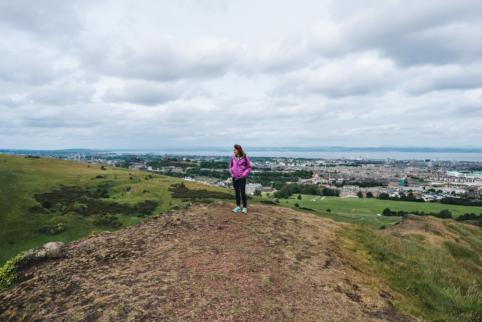 Scotland Wedding Photographerposing at Arthur's Seat