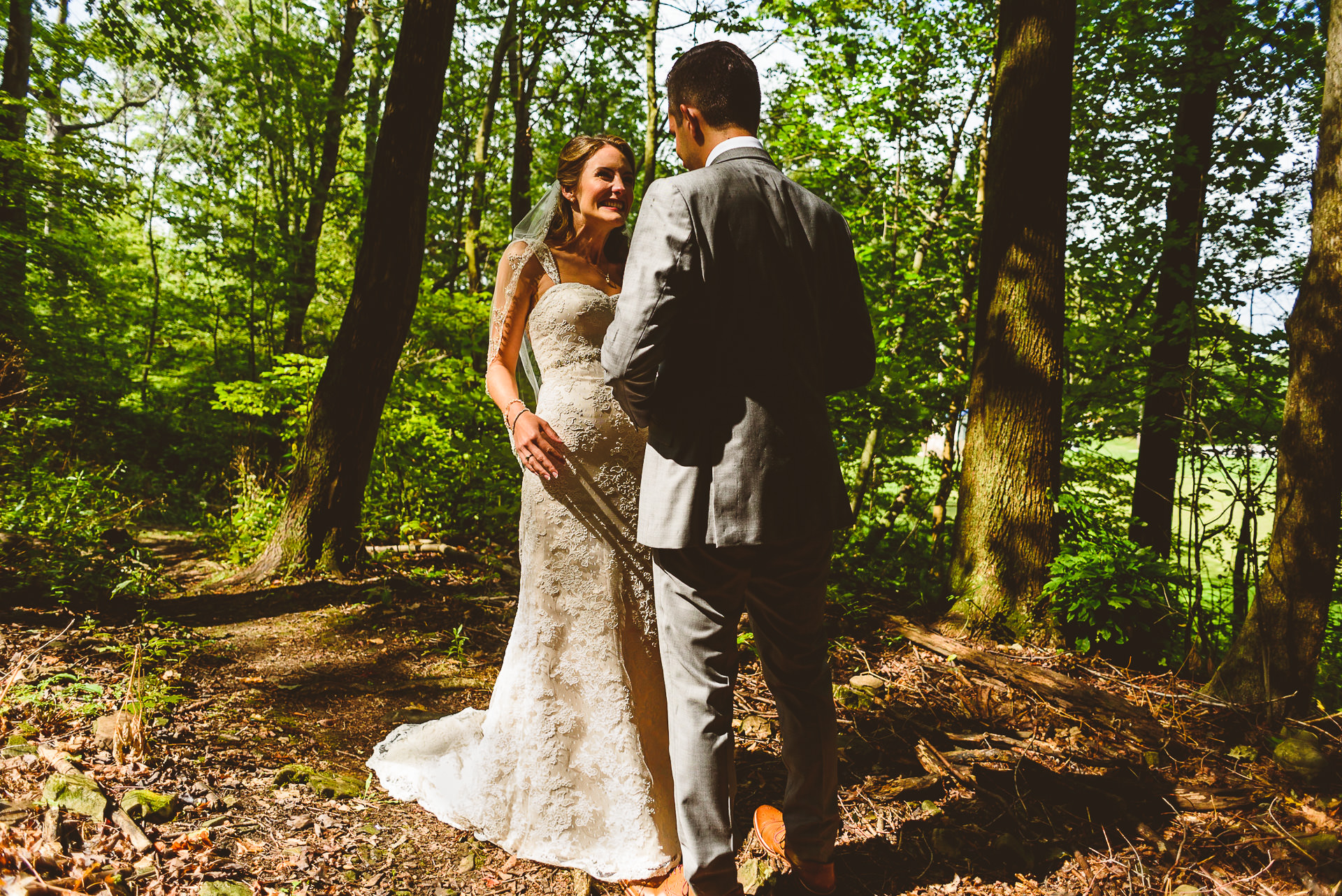 Couple first look hamilton wedding 