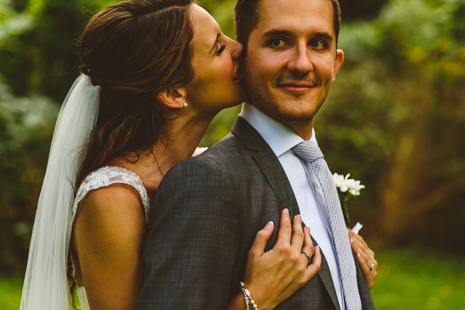Fun and candid wedding couple