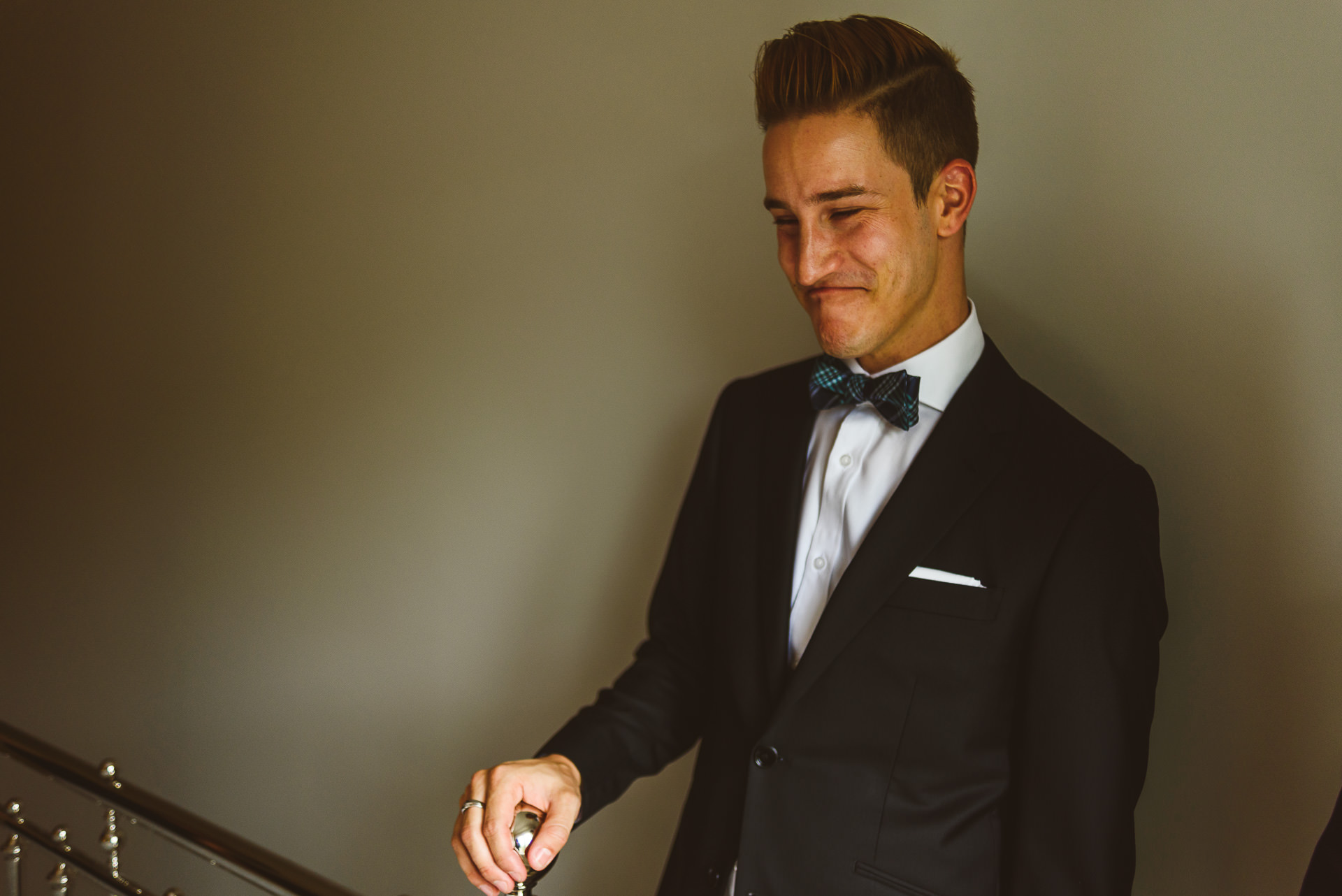 Groomsmen crying