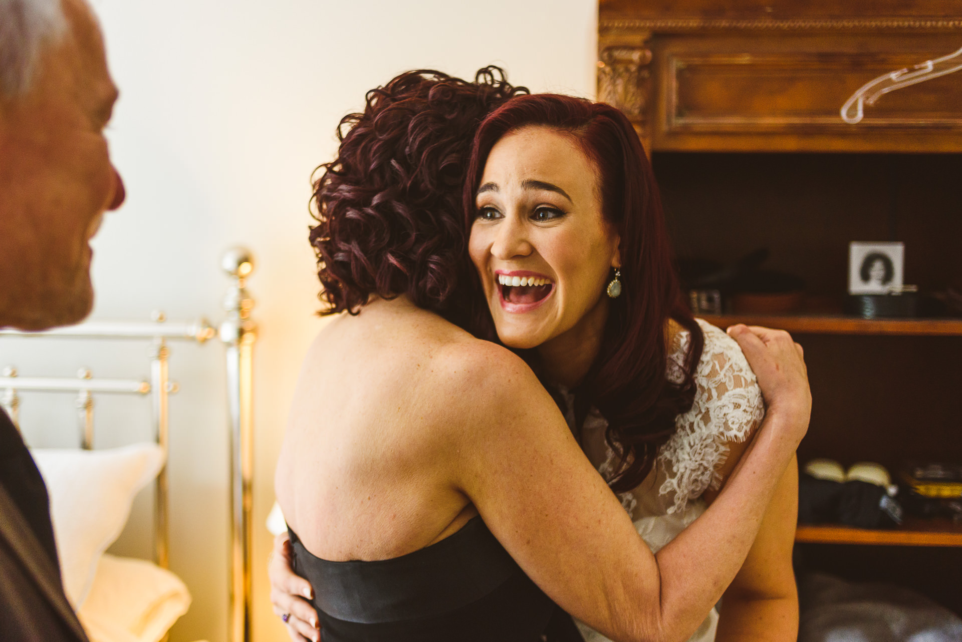 Bride surprising parents with moment