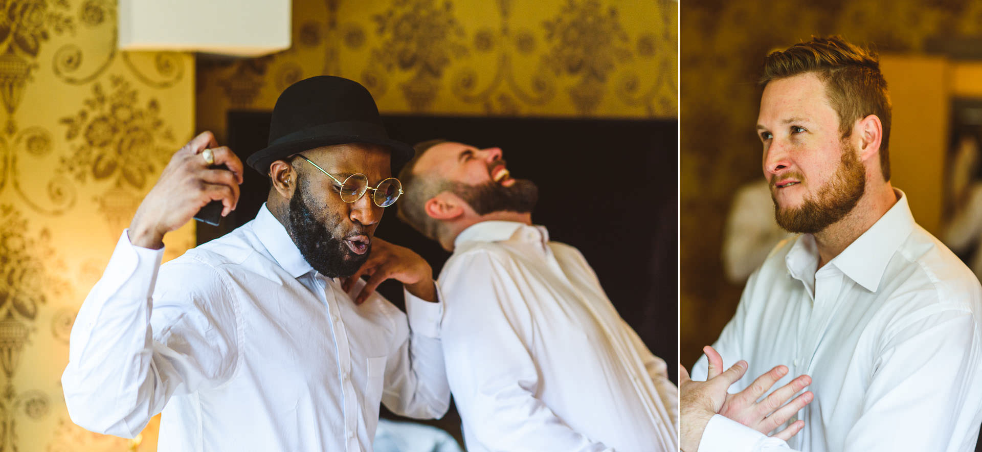 groomsmen laughing 