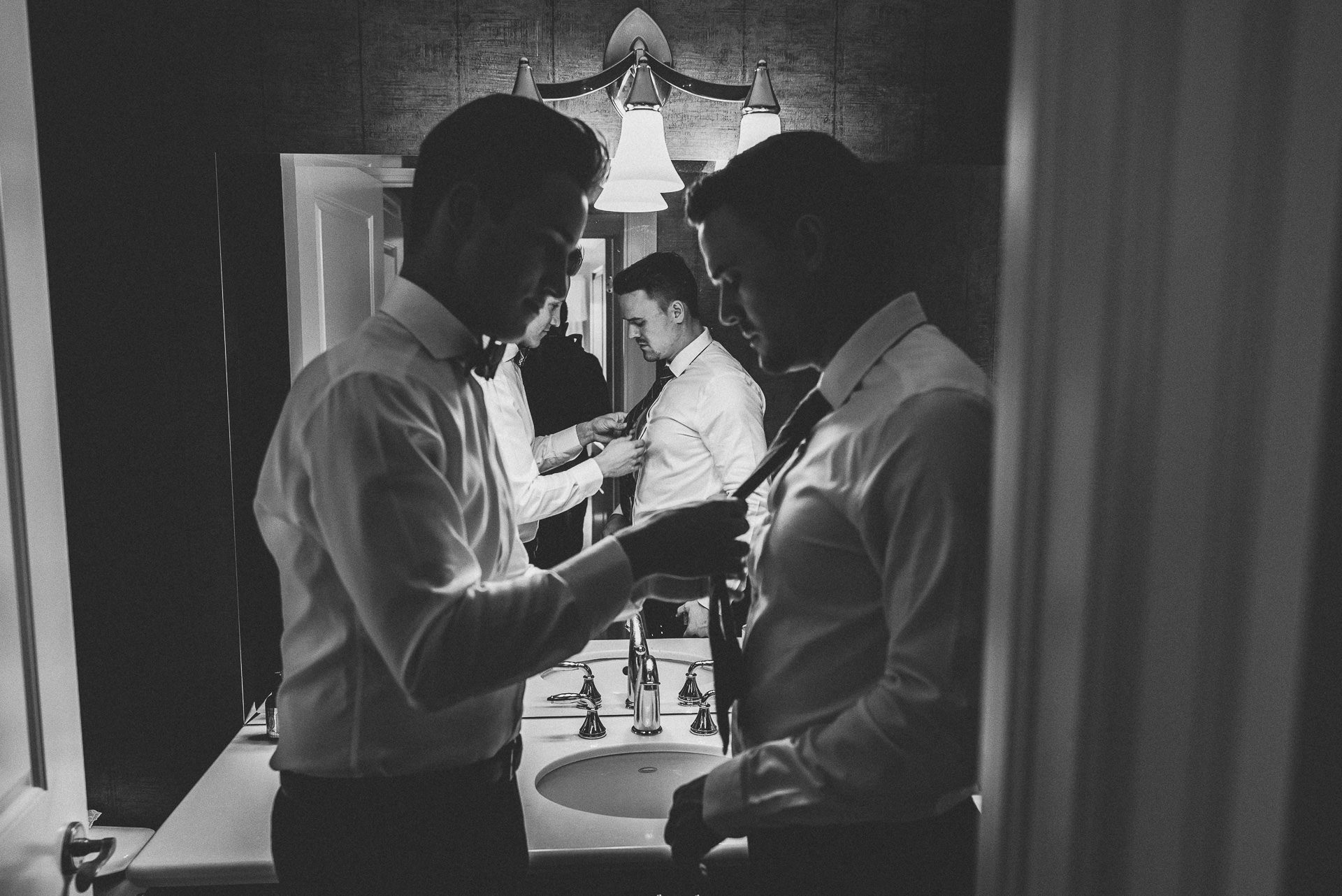 Married men getting ready together